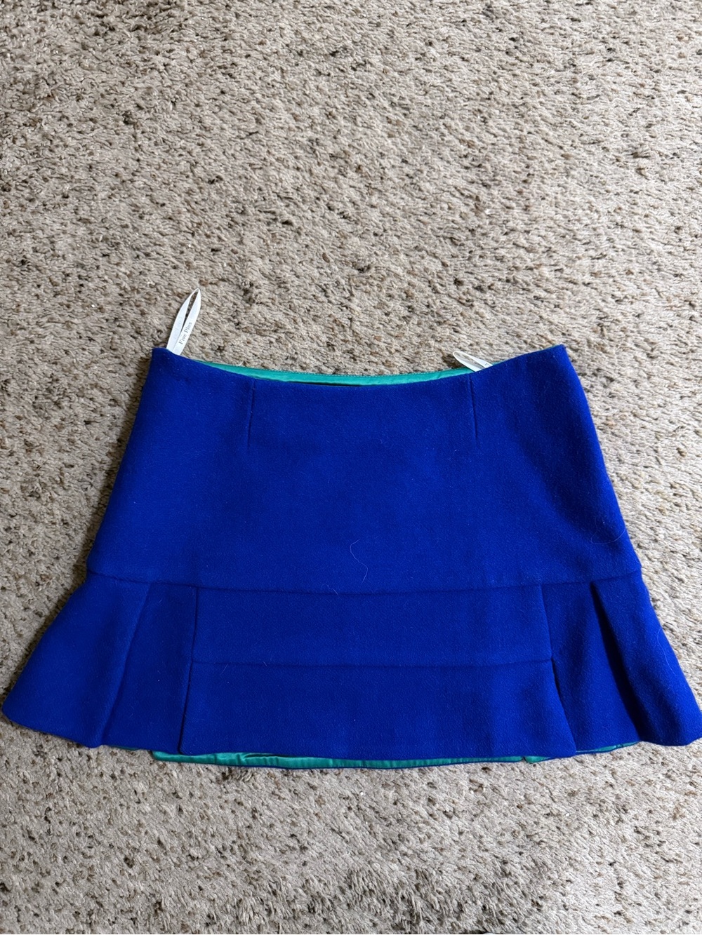 Vibrant Cobalt Blue Pleated Hem Mini Skirt